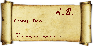 Abonyi Bea névjegykártya